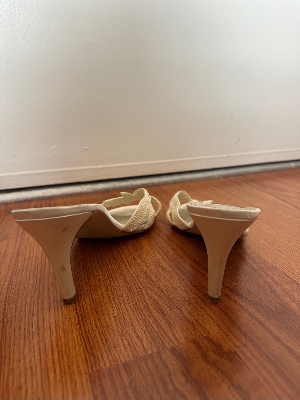 Caparros Ivory Sequin Slip-On Heels - Picture 3 of 5